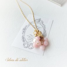 画像3: 1点もの　ピンクオパールタンブル　ゴールドロングチェーンネックレス (3)