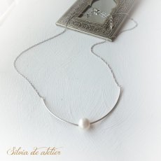 画像3: 1点もの　淡水パール　シルバーパーツ　ロングネックレス (3)