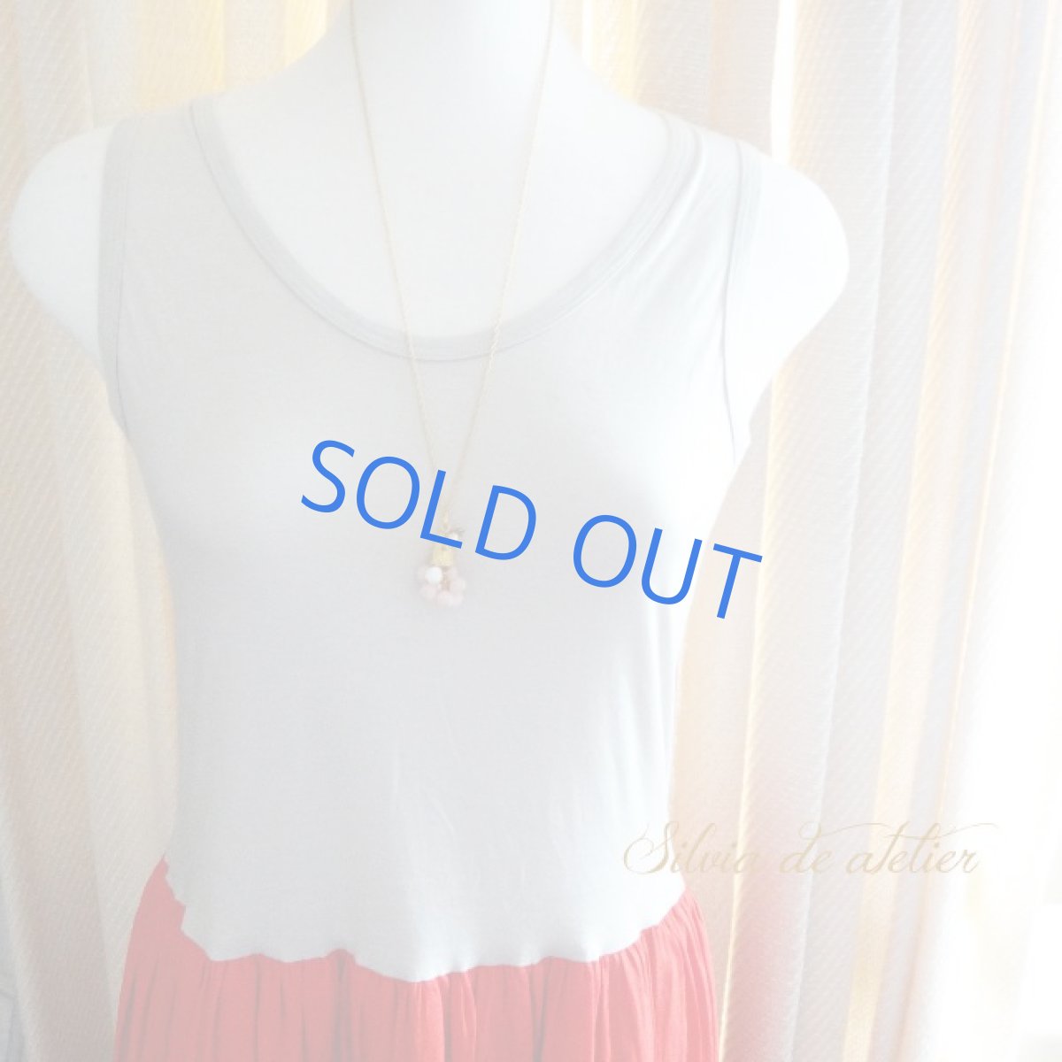 画像4: 1点もの　ピンクオパールタンブル　ゴールドロングチェーンネックレス (4)