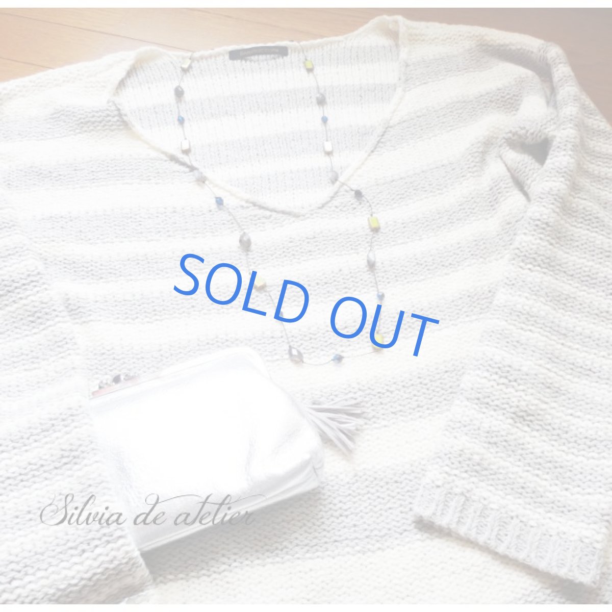 画像8: １点もの　イエローチェコガラス　グレームーンストーン　ブラウンビーズコード　エアリー　ロングネックレス (8)