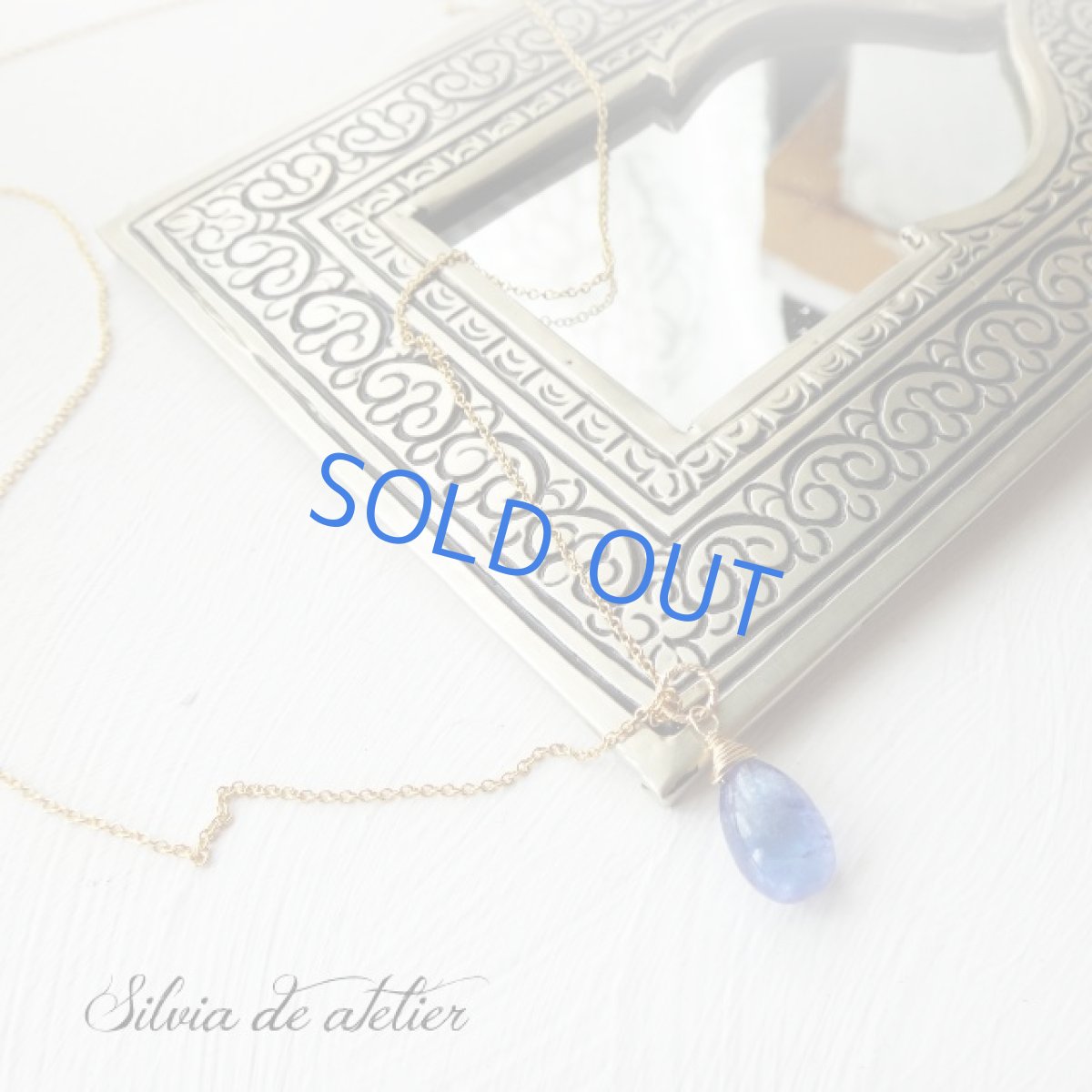 画像3: １点もの　大粒B　宝石質タンザナイト　スムースペアシェイプ　14kgfネックレス (3)