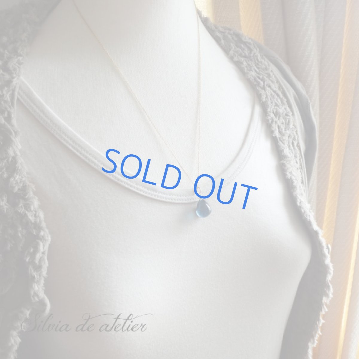 画像8: <訳あり＞　超大粒　スムースドロップ　AAAA　ロンドンブルートパーズ　14kgfネックレス (8)