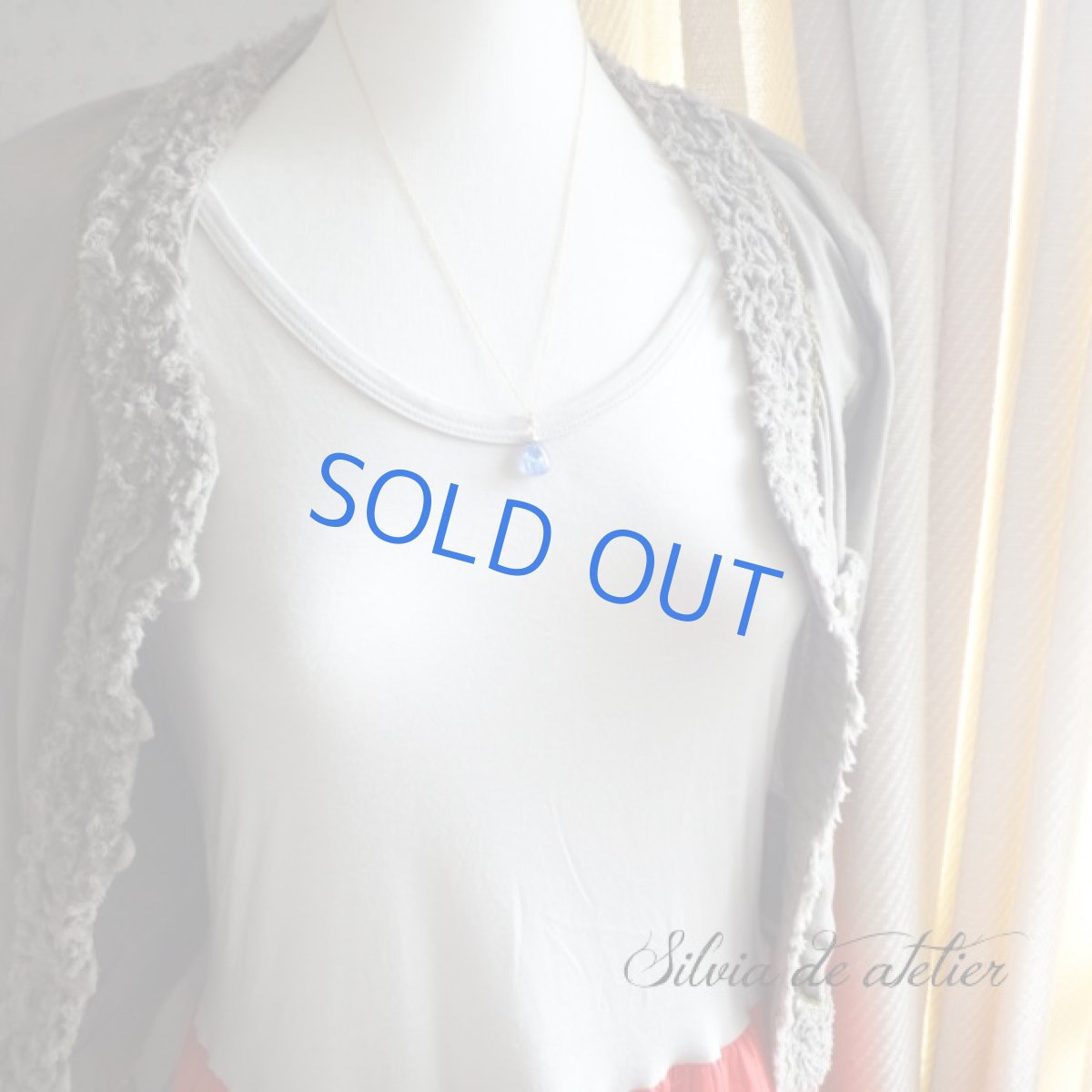 画像7: １点もの　超大粒　宝石質タンザナイト　スムースペアシェイプ　14kgfネックレス (7)