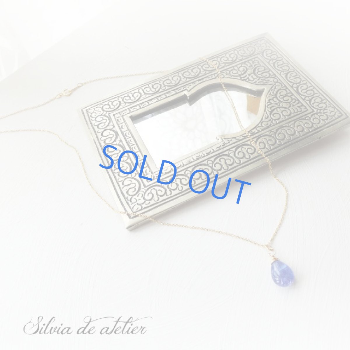 画像4: １点もの　超大粒　宝石質タンザナイト　スムースペアシェイプ　14kgfネックレス (4)