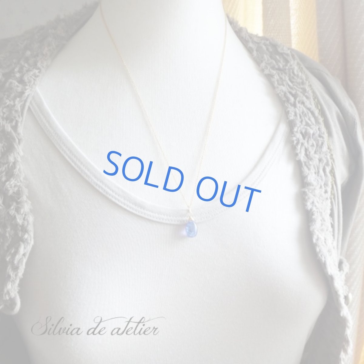 画像7: １点もの　大粒B　宝石質タンザナイト　スムースペアシェイプ　14kgfネックレス (7)