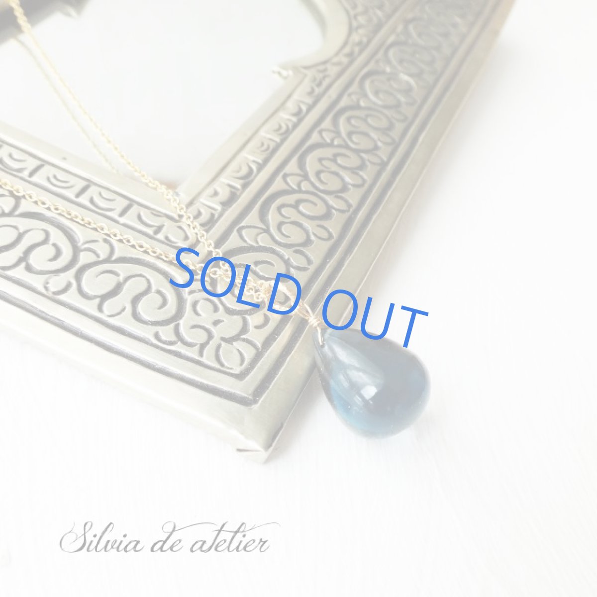 画像4: <訳あり＞　超大粒　スムースドロップ　AAAA　ロンドンブルートパーズ　14kgfネックレス (4)