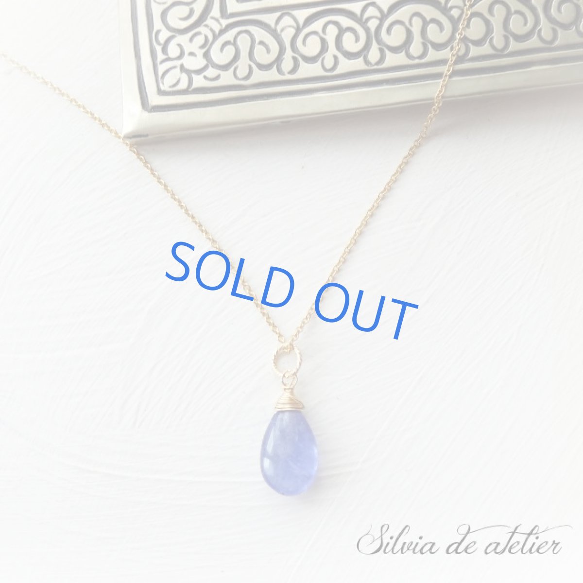 画像5: １点もの　大粒A　宝石質タンザナイト　スムースペアシェイプ　14kgfネックレス (5)