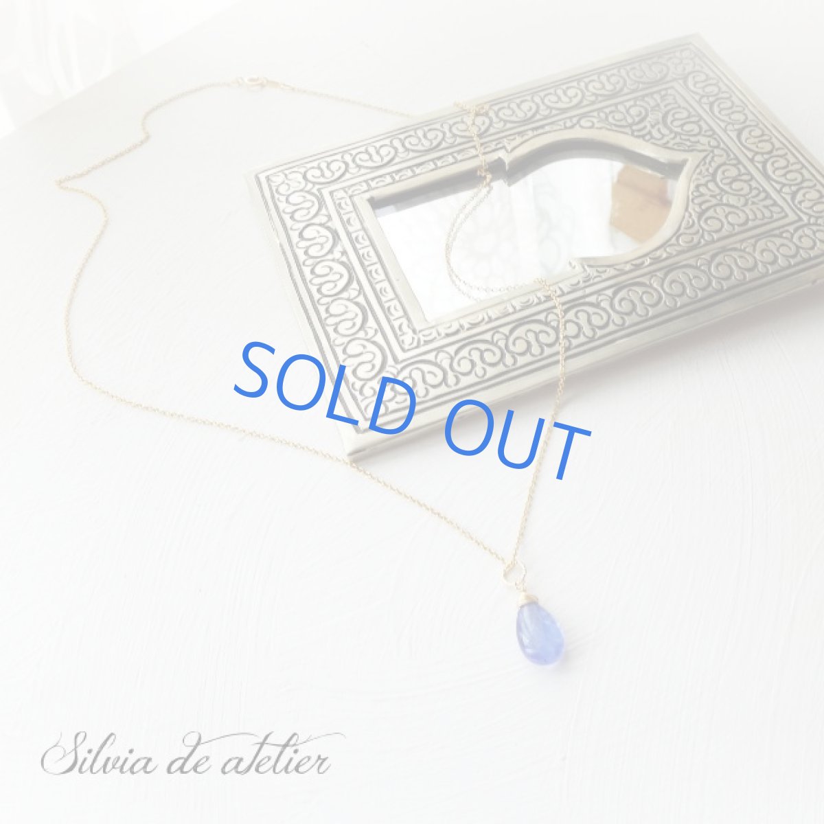 画像3: １点もの　大粒A　宝石質タンザナイト　スムースペアシェイプ　14kgfネックレス (3)