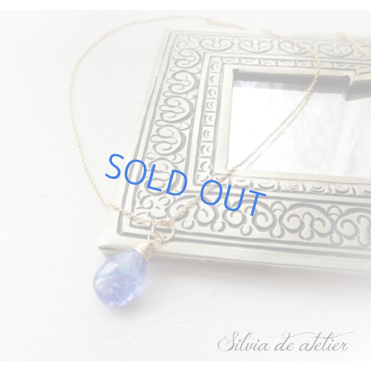 画像5: １点もの　超大粒　宝石質タンザナイト　スムースペアシェイプ　14kgfネックレス (5)