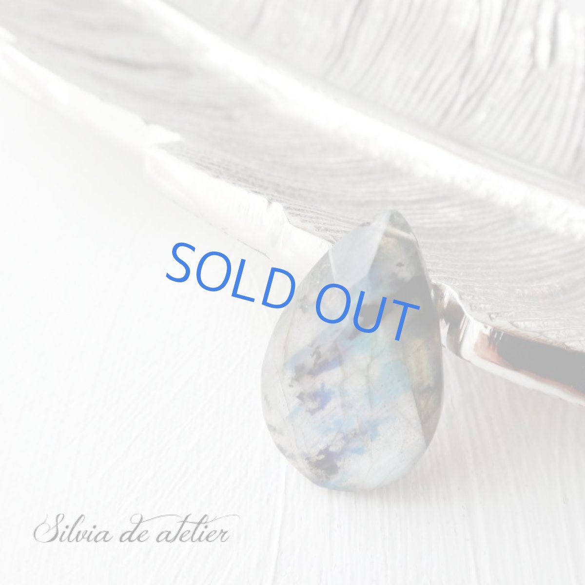 画像2: １点もの　超大粒　ラブラドライト　ペアシェイプ　レア模様（ブルーシラー）　14kgf　50ｃｍチェーンネックレス (2)