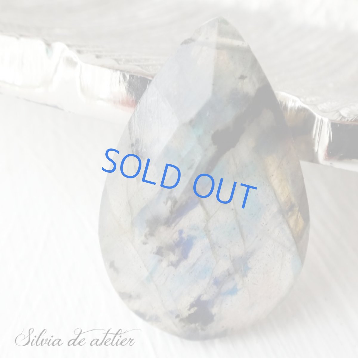 画像4: １点もの　超大粒　ラブラドライト　ペアシェイプ　レア模様（ブルーシラー）　14kgf　50ｃｍチェーンネックレス (4)