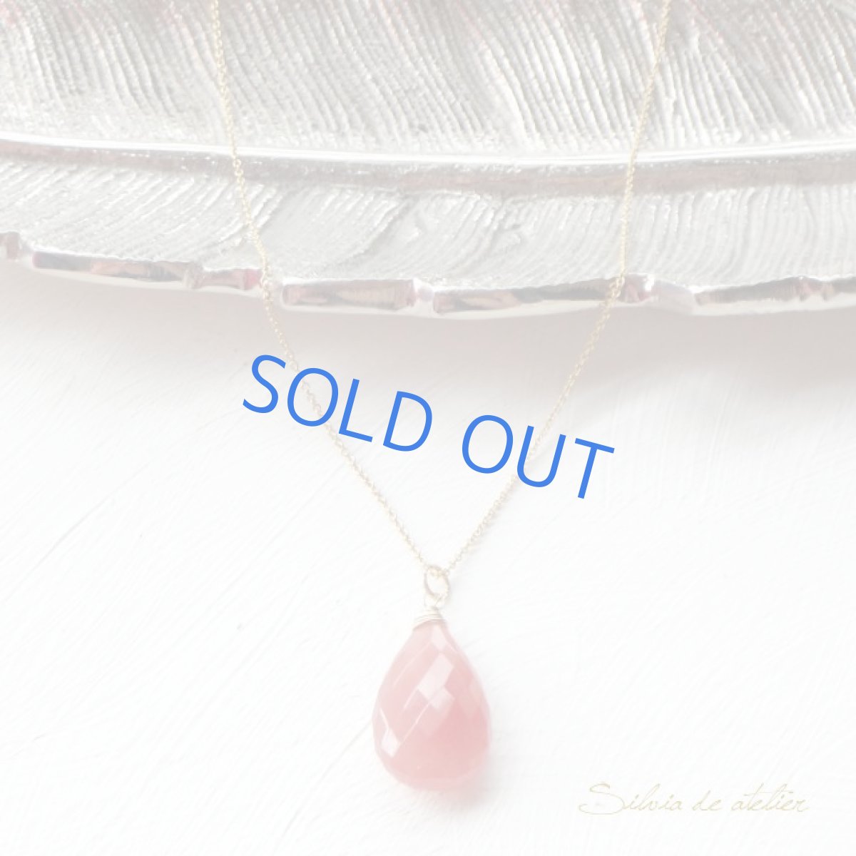 画像2: ＜１点もの・A＞　超大粒　AAA　ペルー産インカローズ　カットペアシェイプ　５０センチ14kgfネックレス (2)