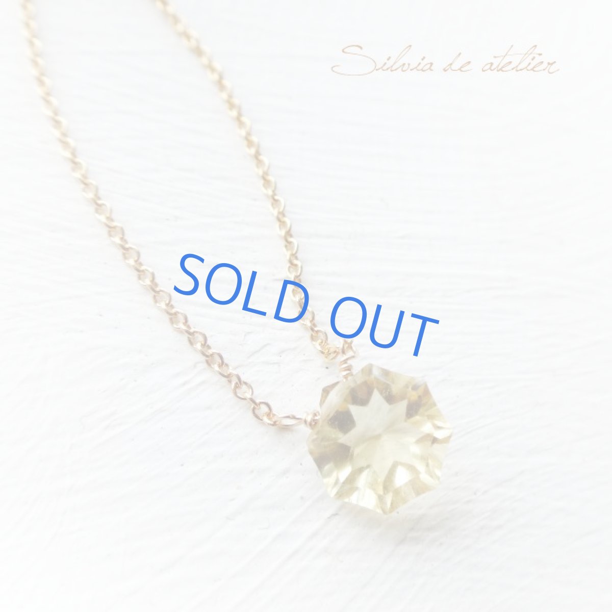 画像4: ＜9thAniv・1点もの＞ダイヤモンドカット　レモンクォーツ＆ビアクォーツ　一粒ネックレス (4)