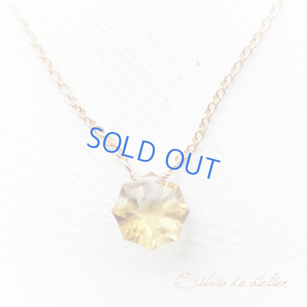 画像3: ＜9thAniv・1点もの＞ダイヤモンドカット　レモンクォーツ＆ビアクォーツ　一粒ネックレス (3)