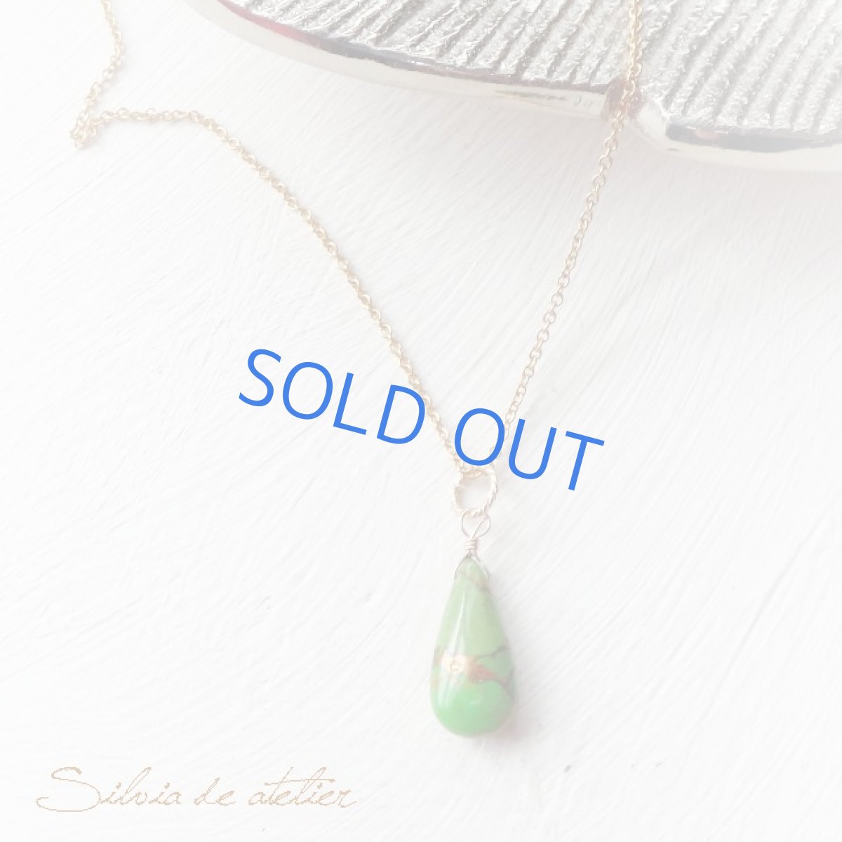 画像6: 残り1 グリーンターコイズ 大粒 スムースペアシェイプ 約50センチ14kgfネックレス (6)