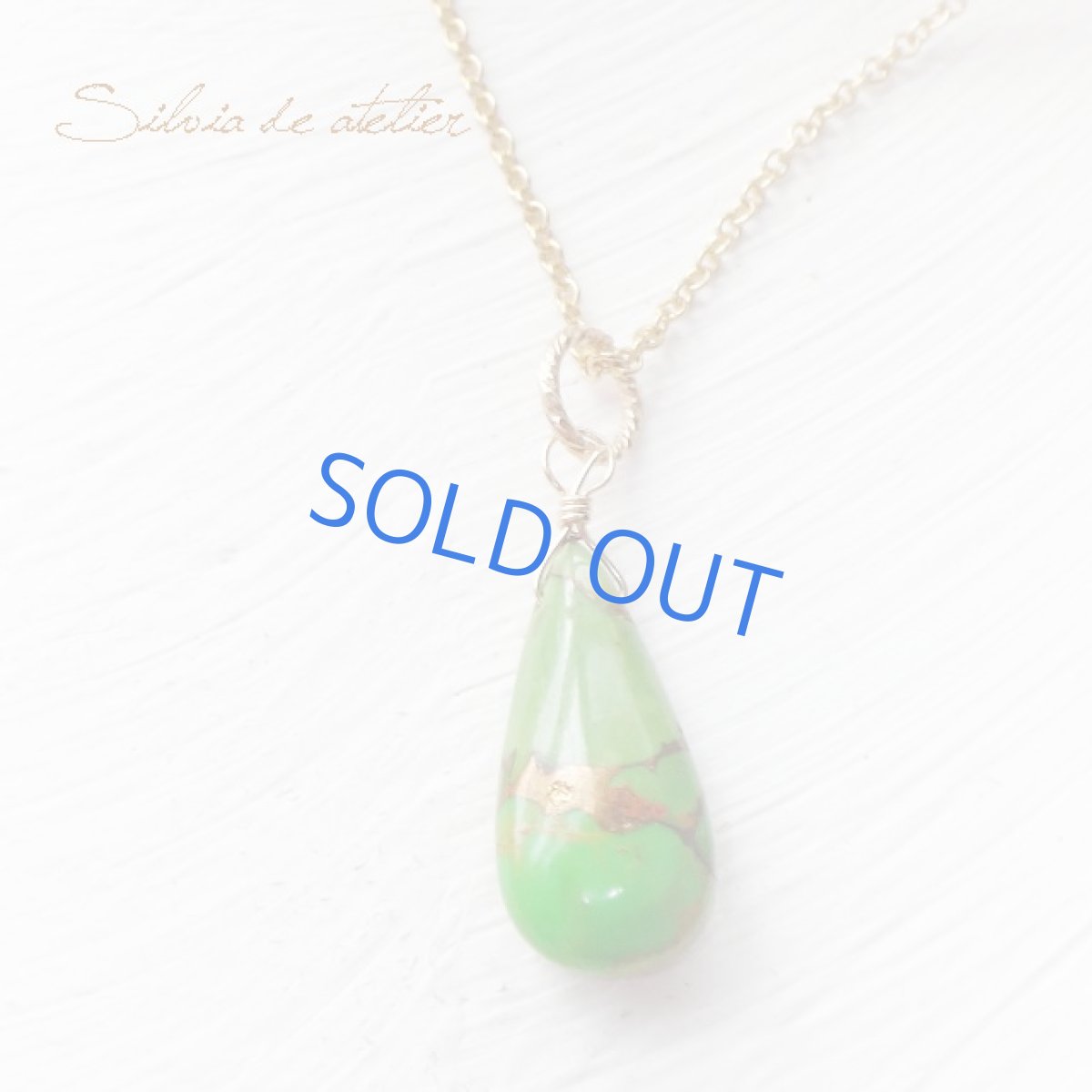 画像4: 残り1 グリーンターコイズ 大粒 スムースペアシェイプ 約50センチ14kgfネックレス (4)