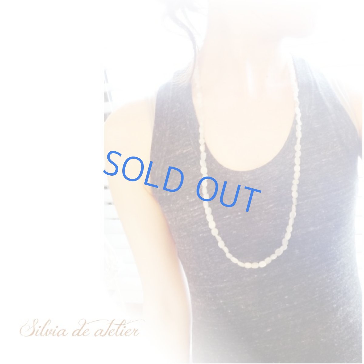 画像10: 残り１　ホワイトムーンストーン　シルバーパーツ　ロングネックレス (10)