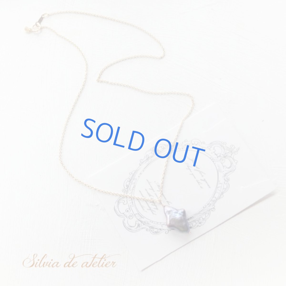 画像4: 残り4 フラットダイヤ型 ピーコックネイビー 淡水パール 14kgfネックレス (4)