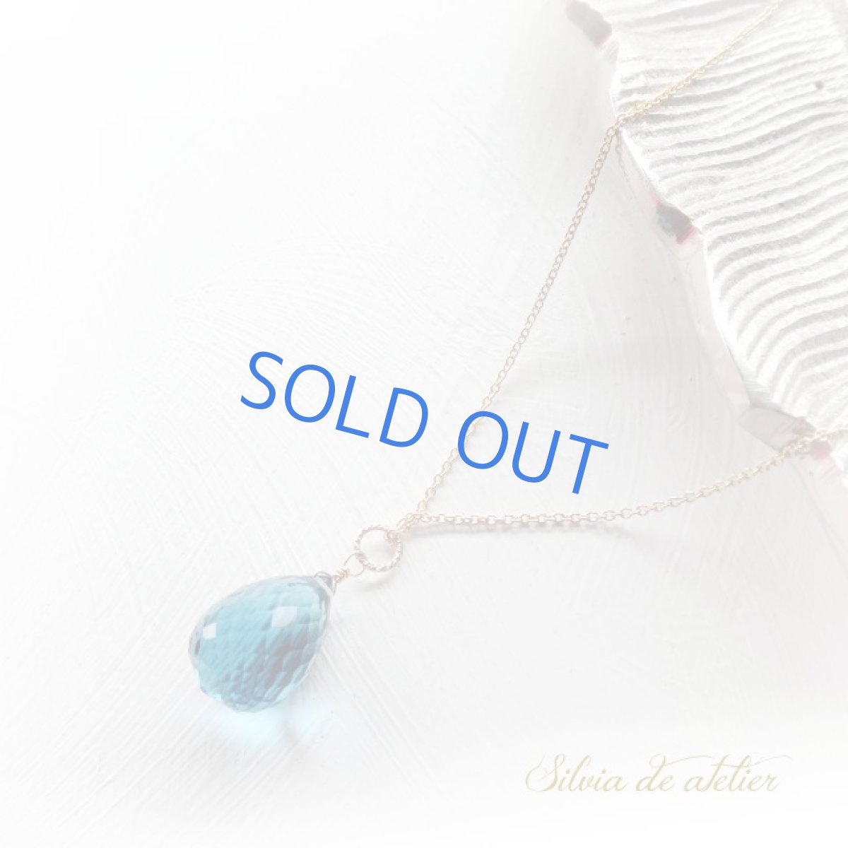 画像2: ＜限定2＞超大粒　ロンドンブルートパーズ　ブリオレットカットドロップ　約50cm14kgfネックレス (2)