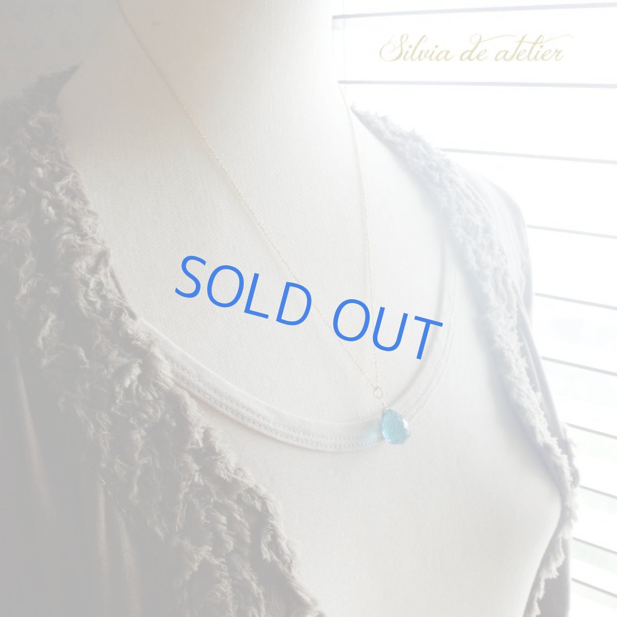 画像8: ＜限定2＞超大粒　ロンドンブルートパーズ　ブリオレットカットドロップ　約50cm14kgfネックレス (8)