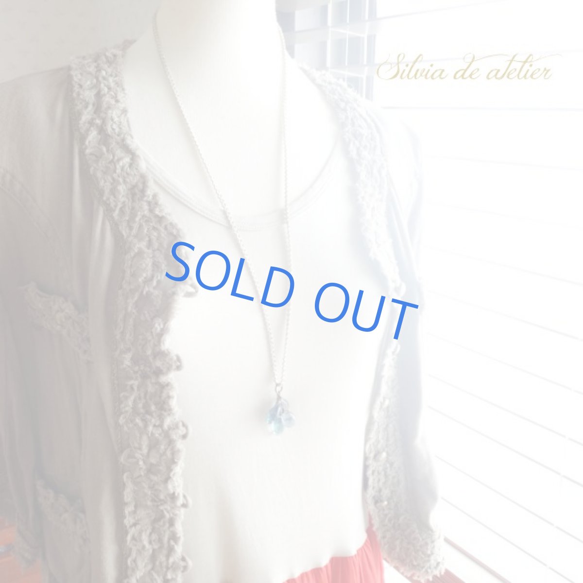 画像8: ブルーグリーンフローライト　タッセル　コードロングネックレス (8)