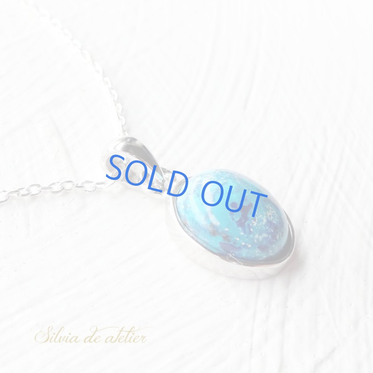 画像5: ＜残り1＞クリソコラ　silver925　カボションネックレス (5)