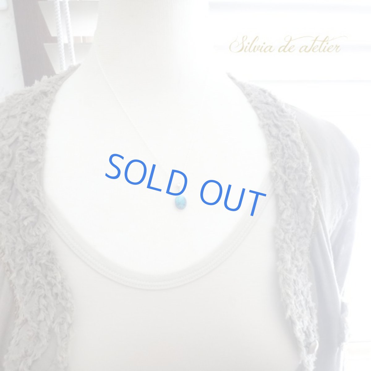 画像8: ＜残り1＞クリソコラ　silver925　カボションネックレス (8)