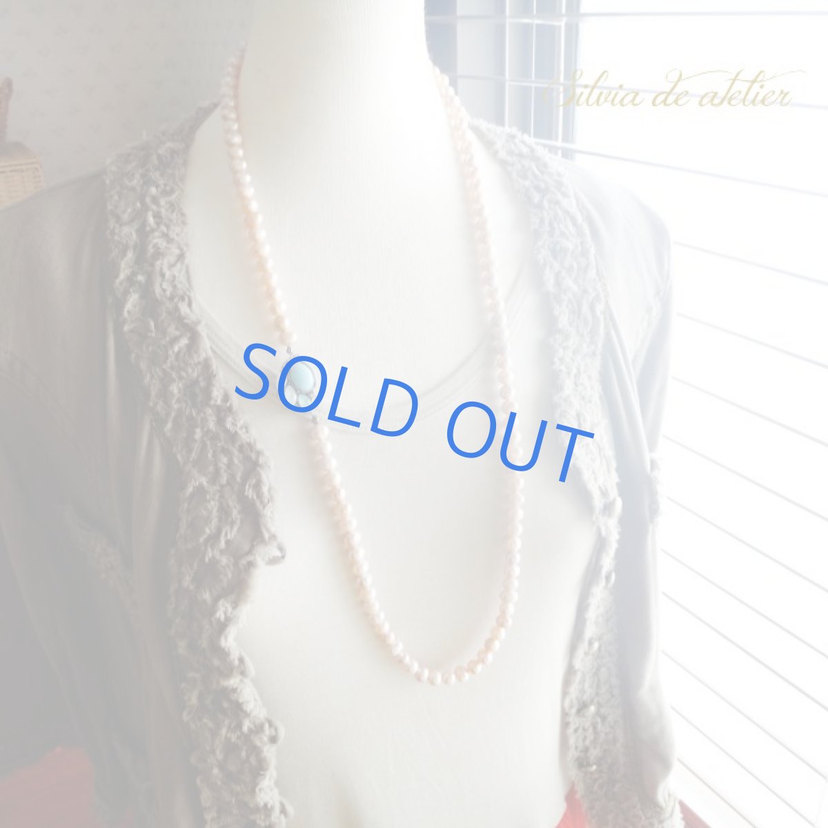 画像5: ライトピンク　淡水パール　ロングネックレス　ターコイズグラスチャーム付き (5)