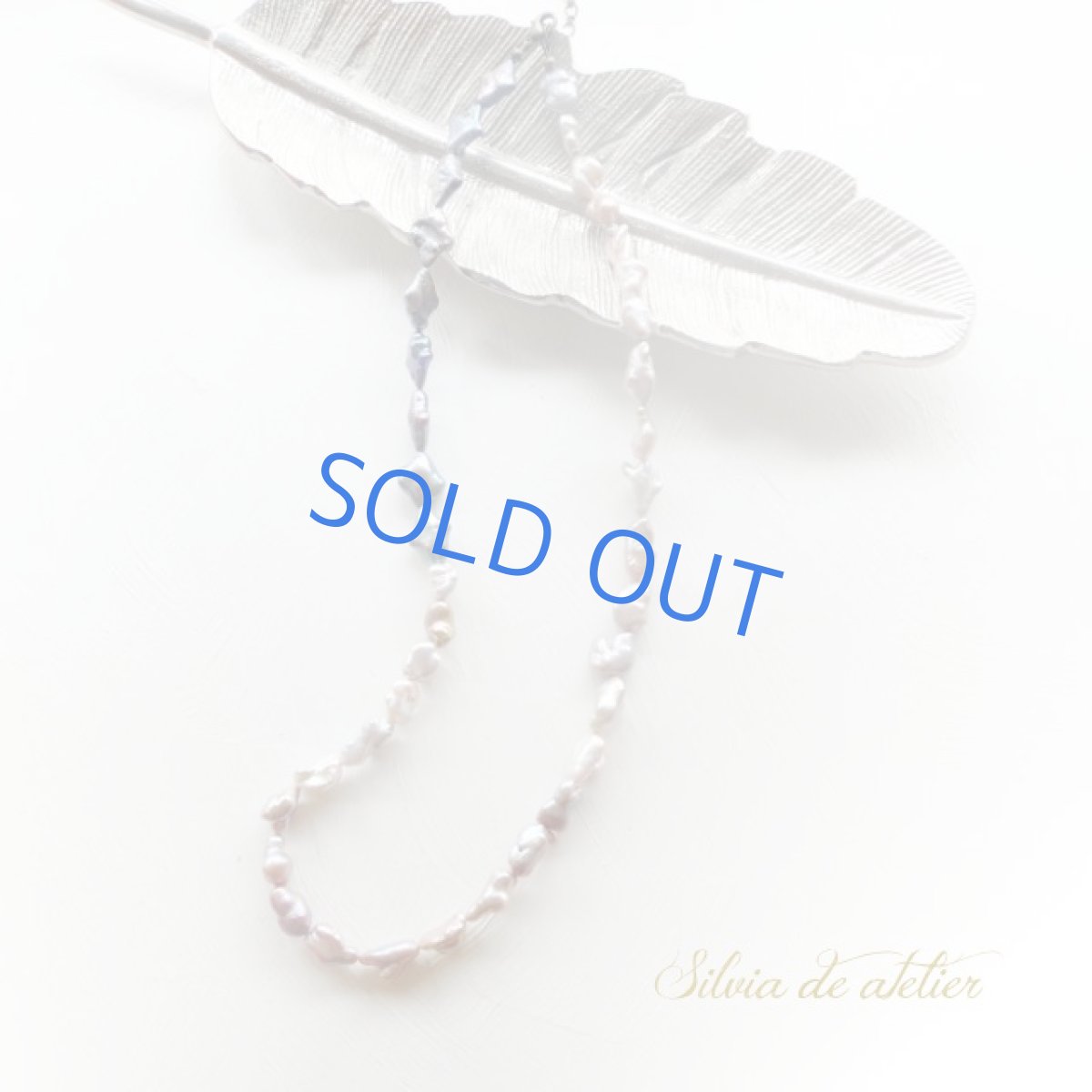 画像3:  淡水パール　ラベンダーバロック　アシンメトリーバイカラーショートネックレス (3)