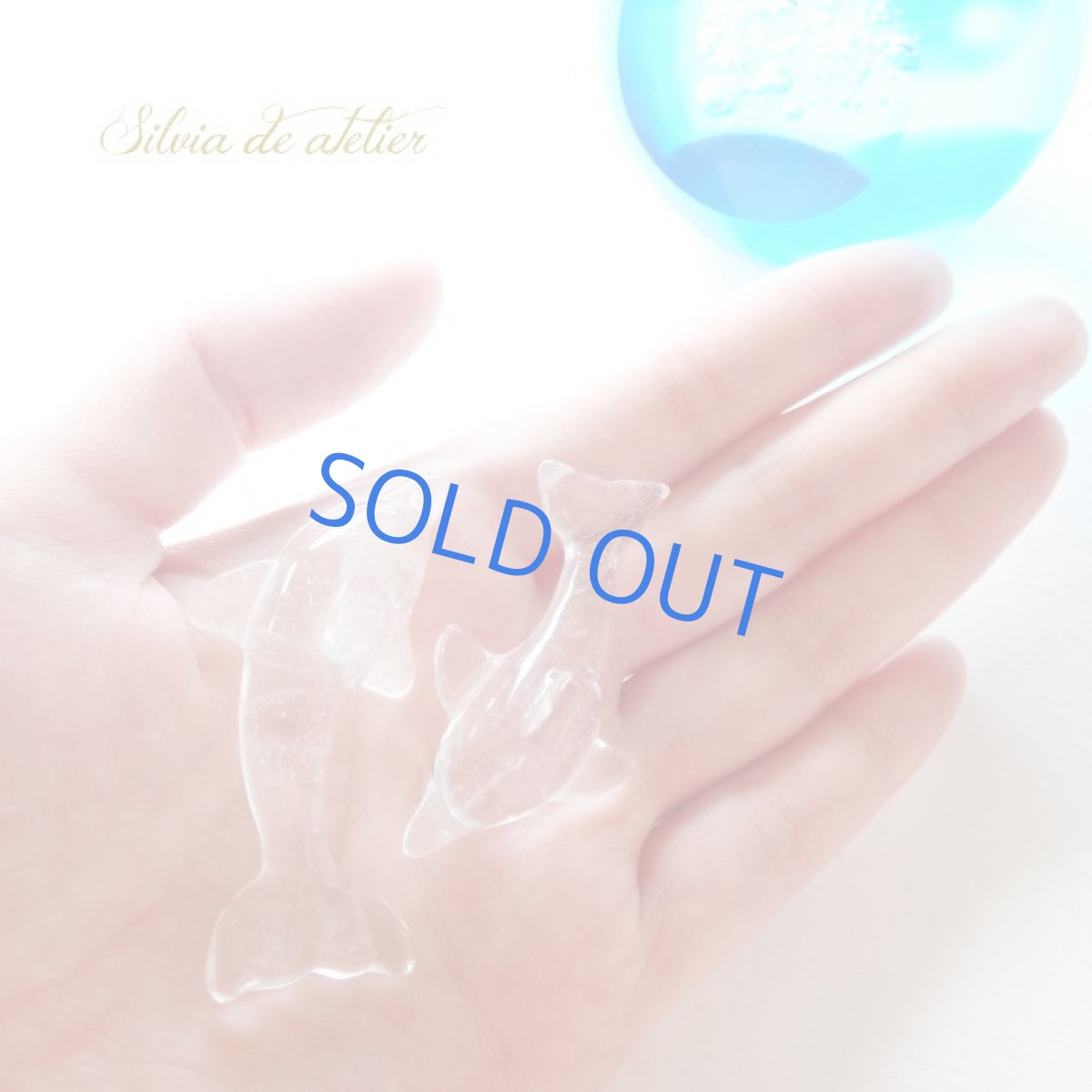 画像4: ＜１点もの＞浄化用　クリスタル　ドルフィン　親子セット　A (4)