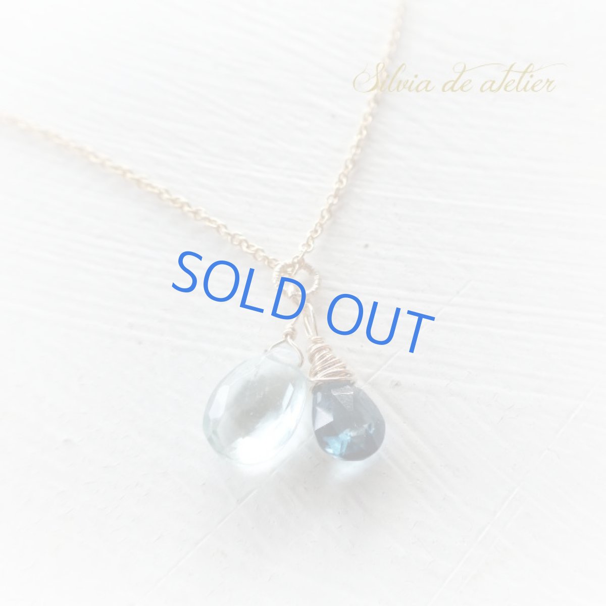 画像2:  アクアマリン＆ロンドンブルートパーズ　14kgfネックレス (2)