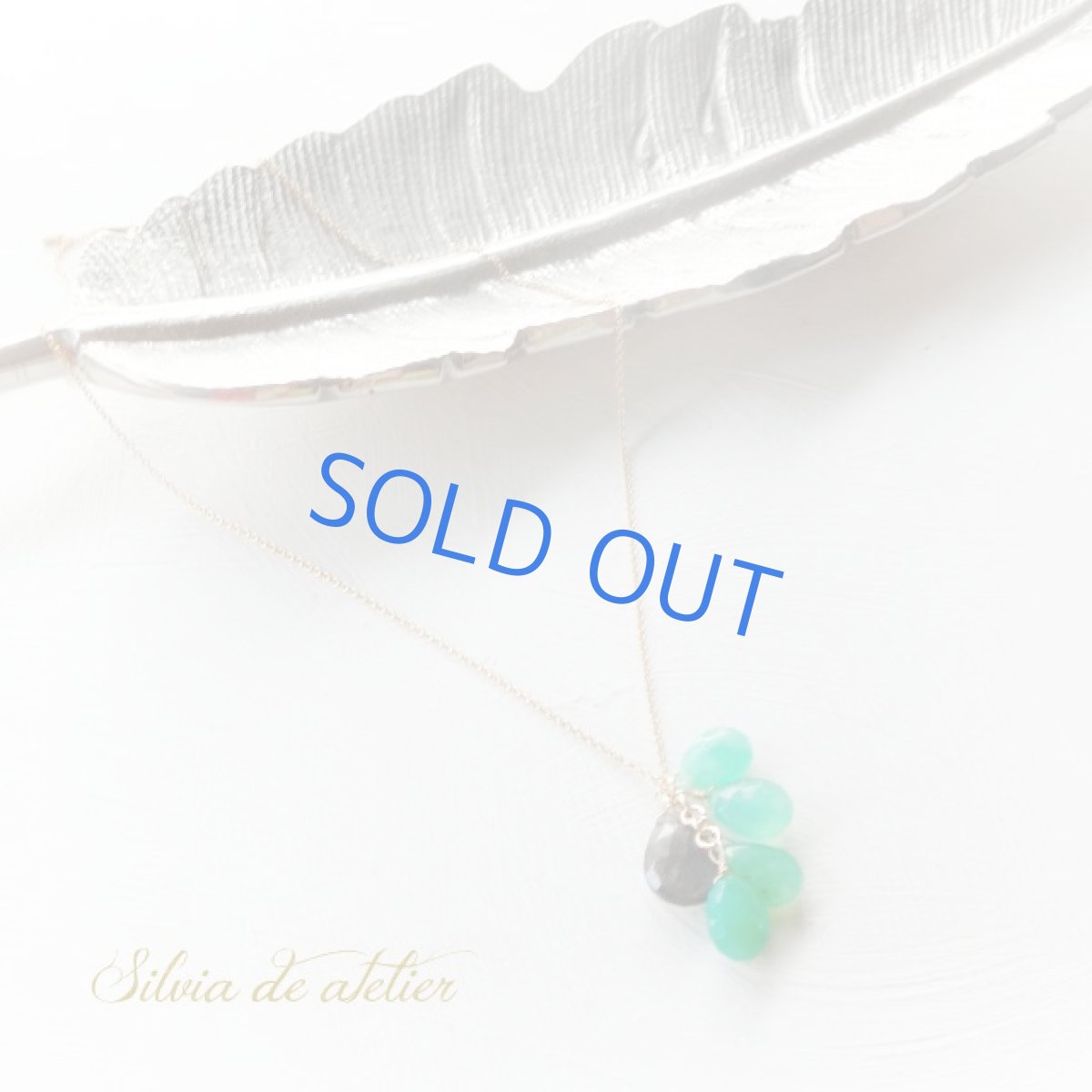 画像4:  クリソプレイズ＆グレームーンストーン　フリンジ　14kgfネックレス (4)