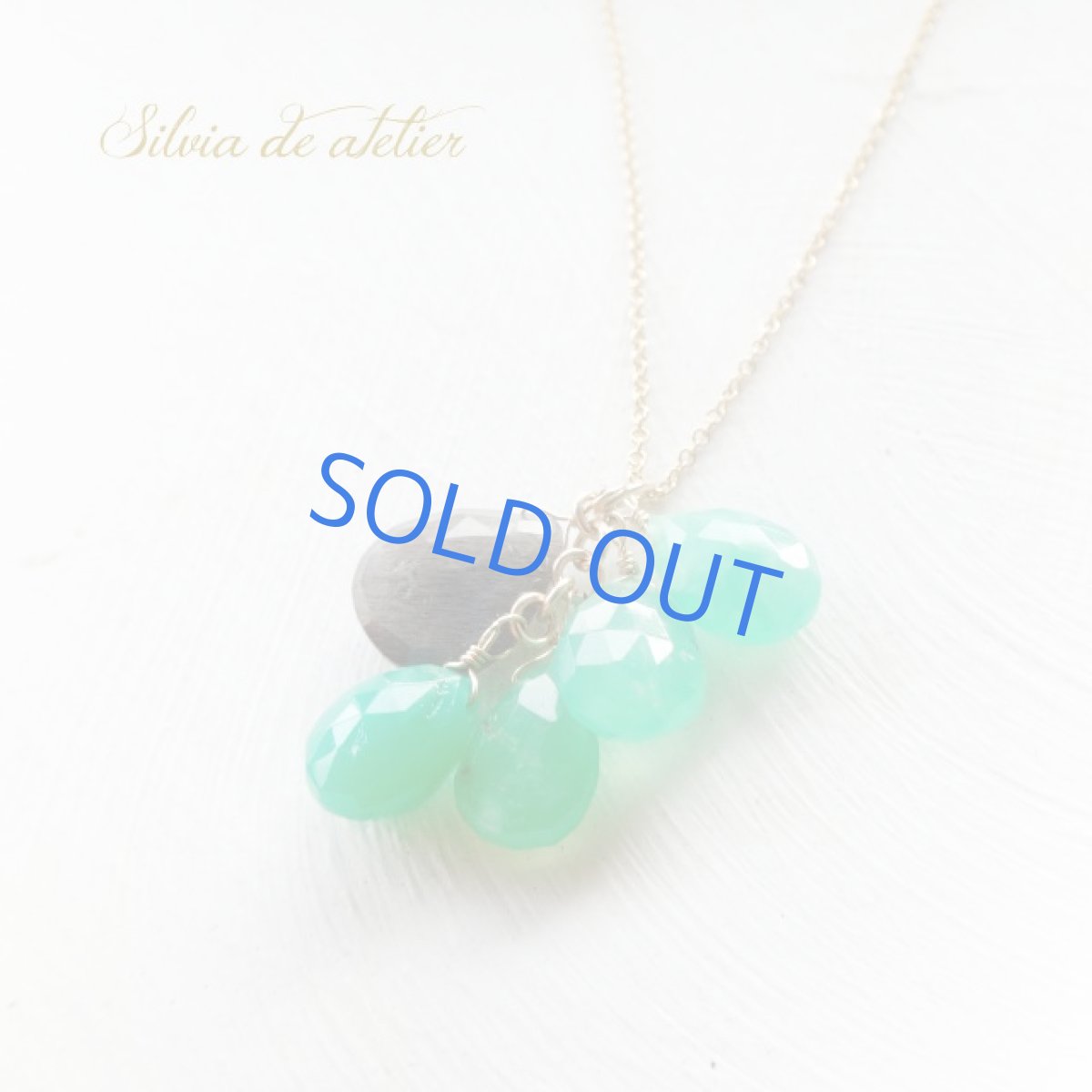 画像2:  クリソプレイズ＆グレームーンストーン　フリンジ　14kgfネックレス (2)