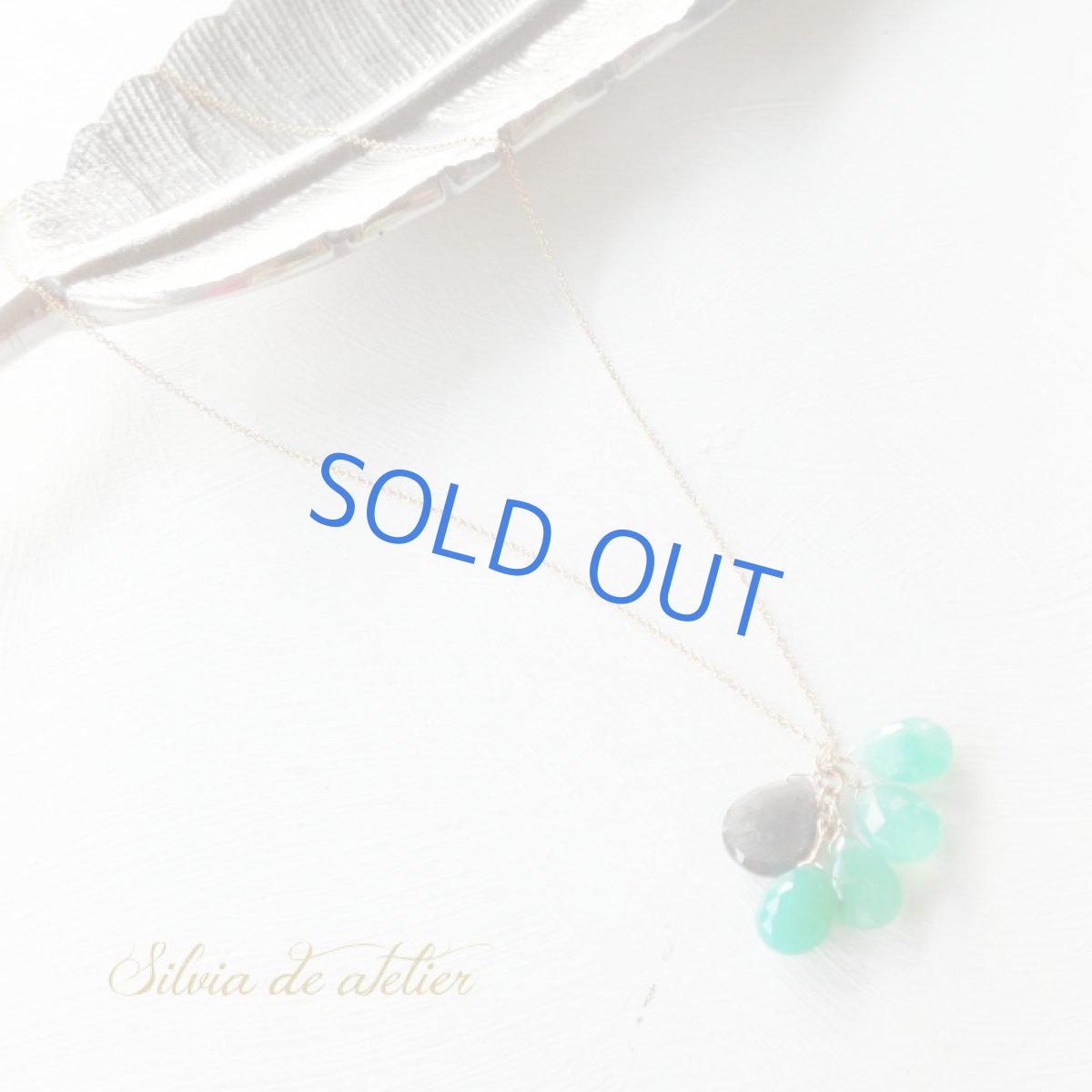 画像6:  クリソプレイズ＆グレームーンストーン　フリンジ　14kgfネックレス (6)