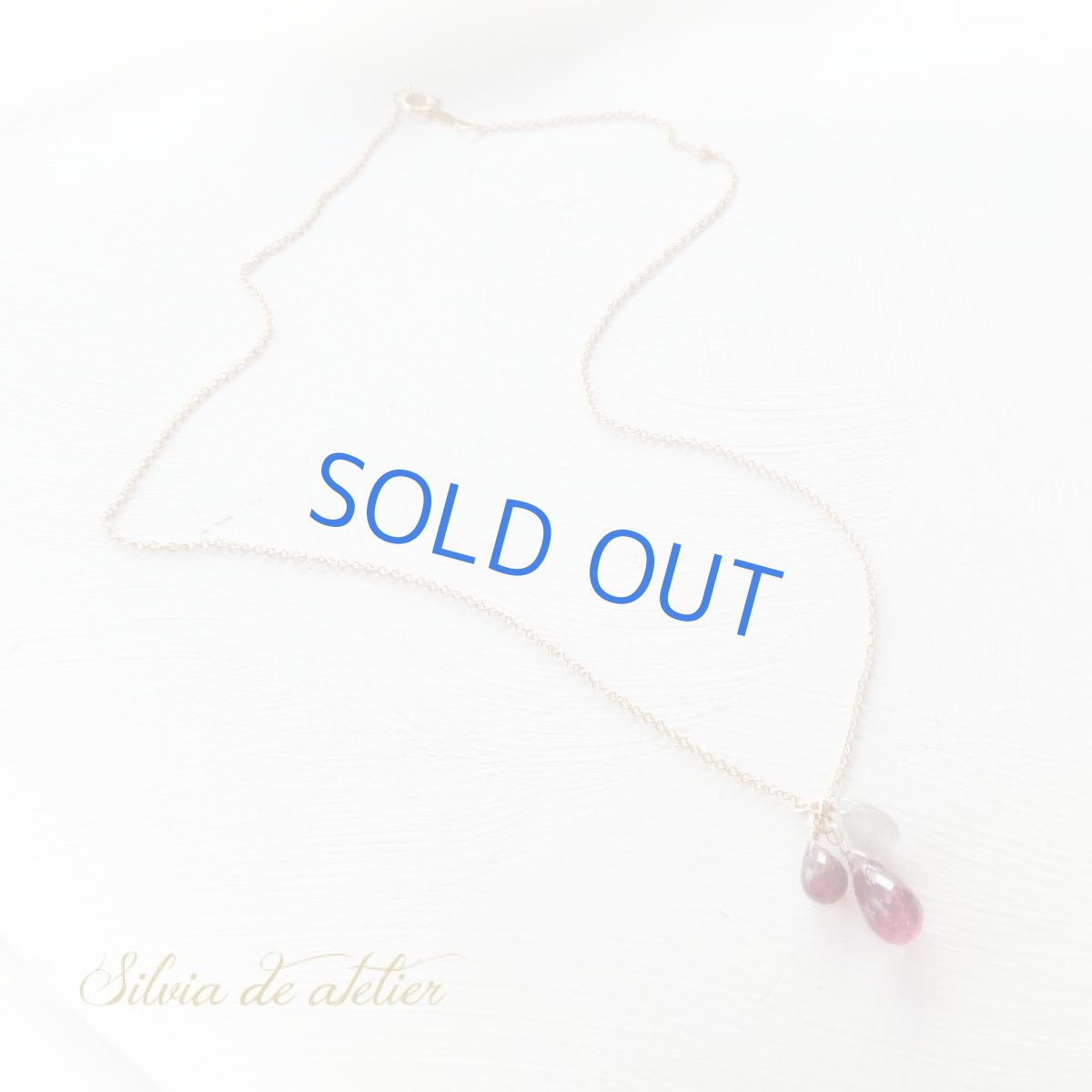 画像2:  ガーネット＆ピンクトルマリン　14kgfネックレス (2)