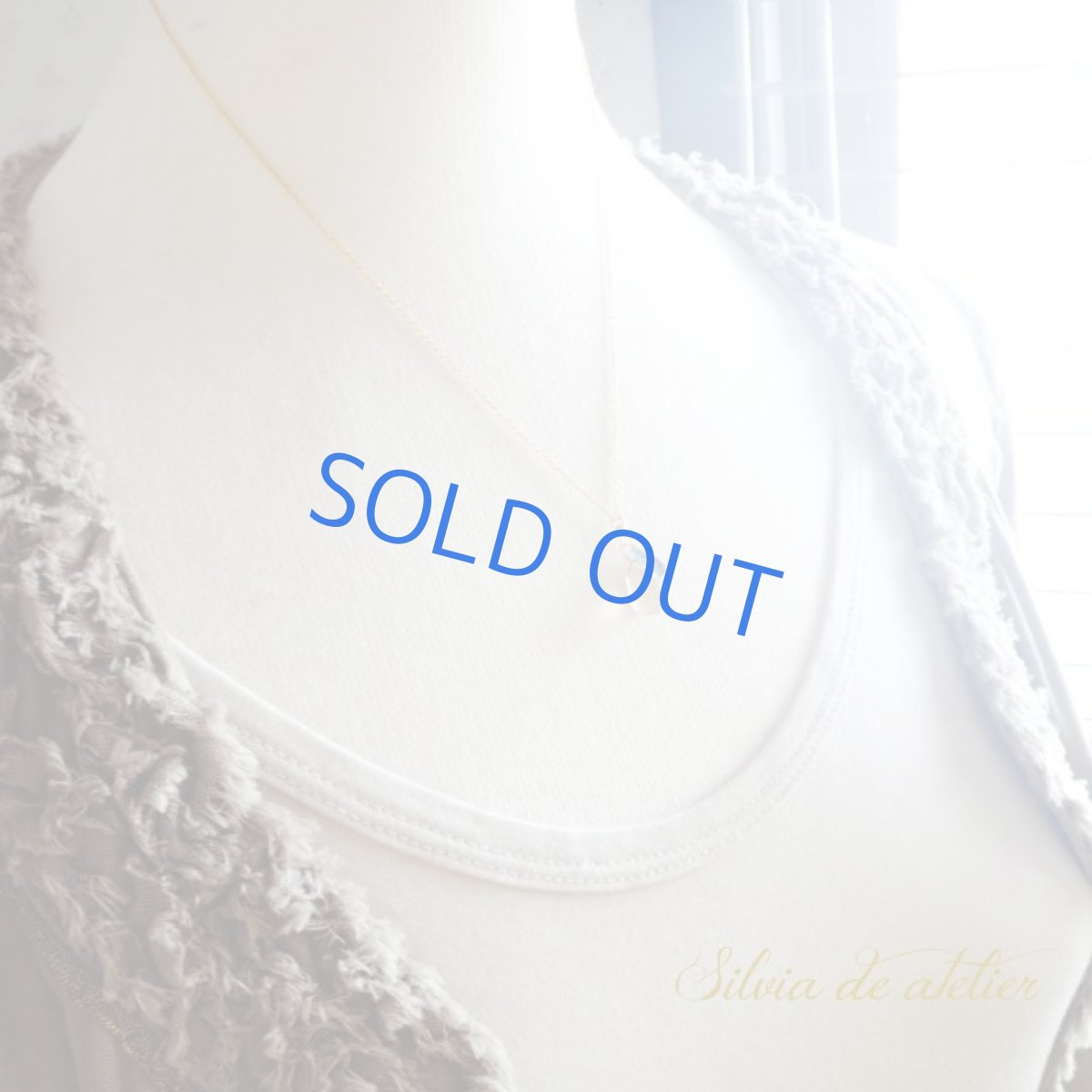 画像5:  大粒シャンパンクォーツ　ブリオレットドロップ　＆ロンドンブルートパーズ　14kgfネックレス (5)