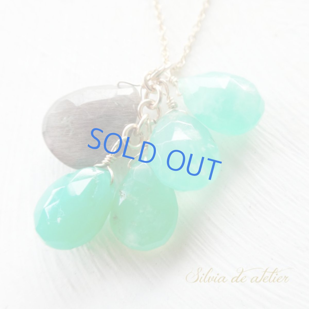 画像3:  クリソプレイズ＆グレームーンストーン　フリンジ　14kgfネックレス (3)