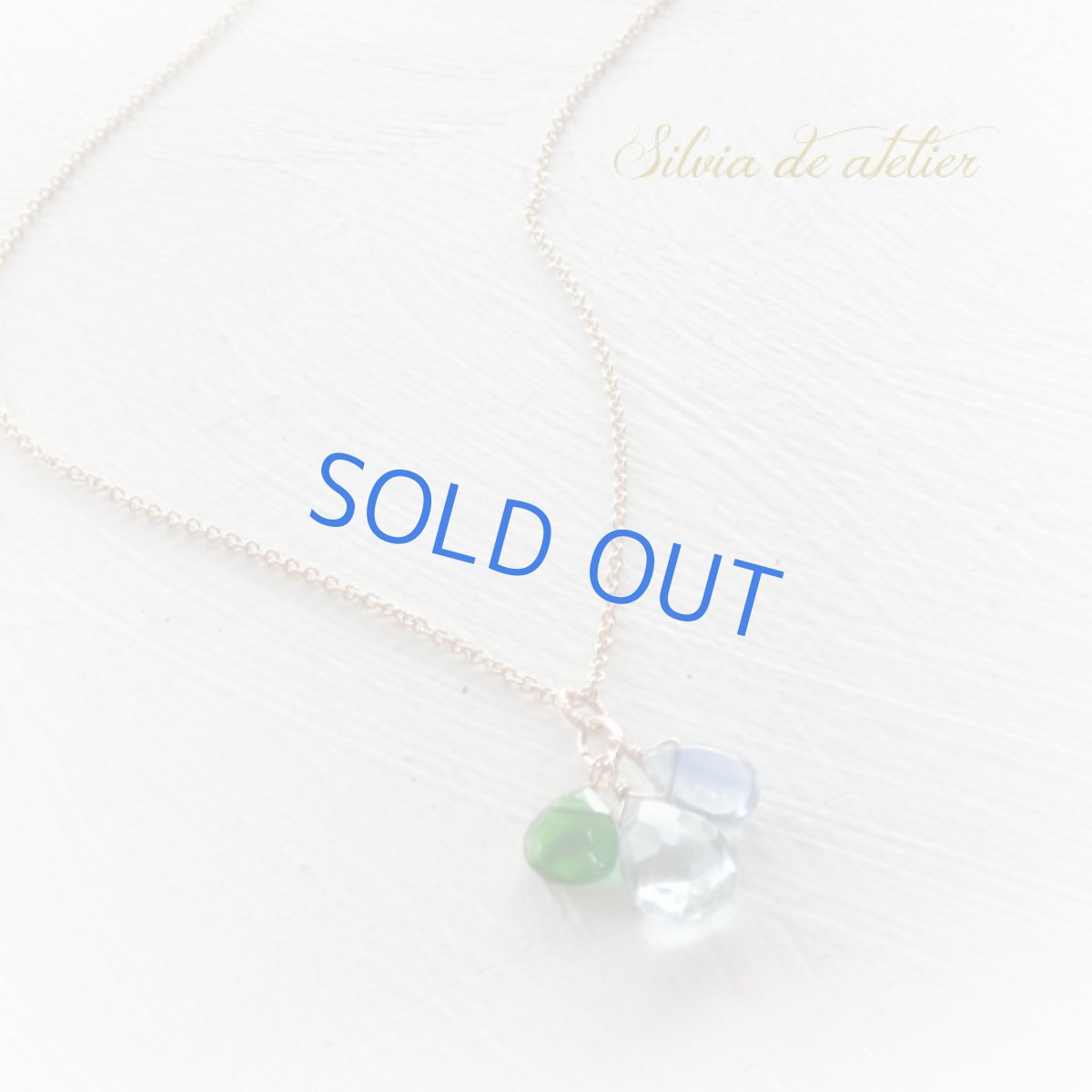 画像4:  アクアマリン＆カイヤナイト＆クロムダイオプサイト　14kgfネックレス (4)