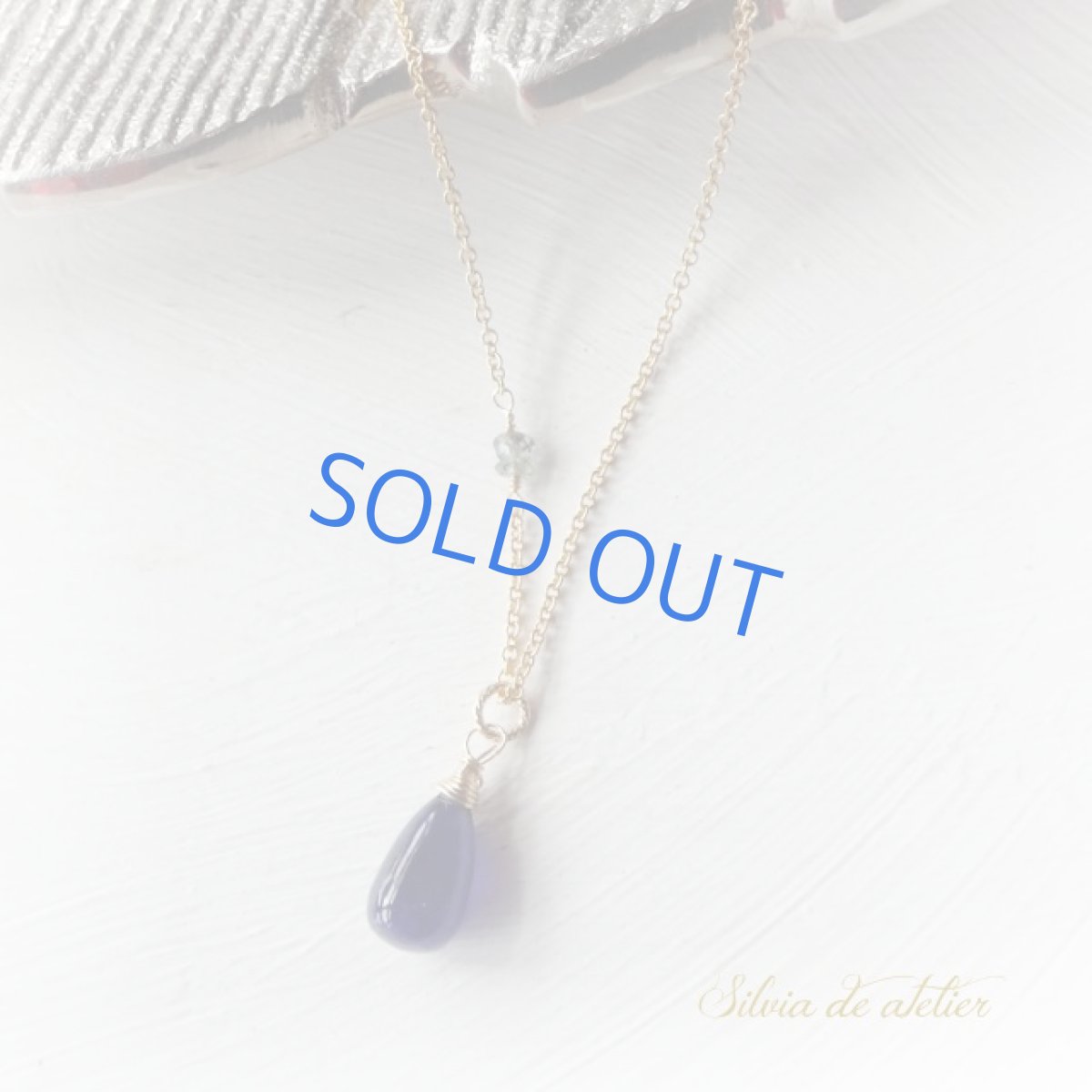 画像7: <訳あり・残り1>高品質AAA ブルーサファイア スムース ドロップ 14kgfネックレス  (7)