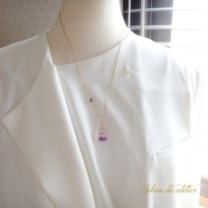 画像8: １点もの　グラデーション　パープル　フローライト　約50cm　14kgfネックレス　 (8)