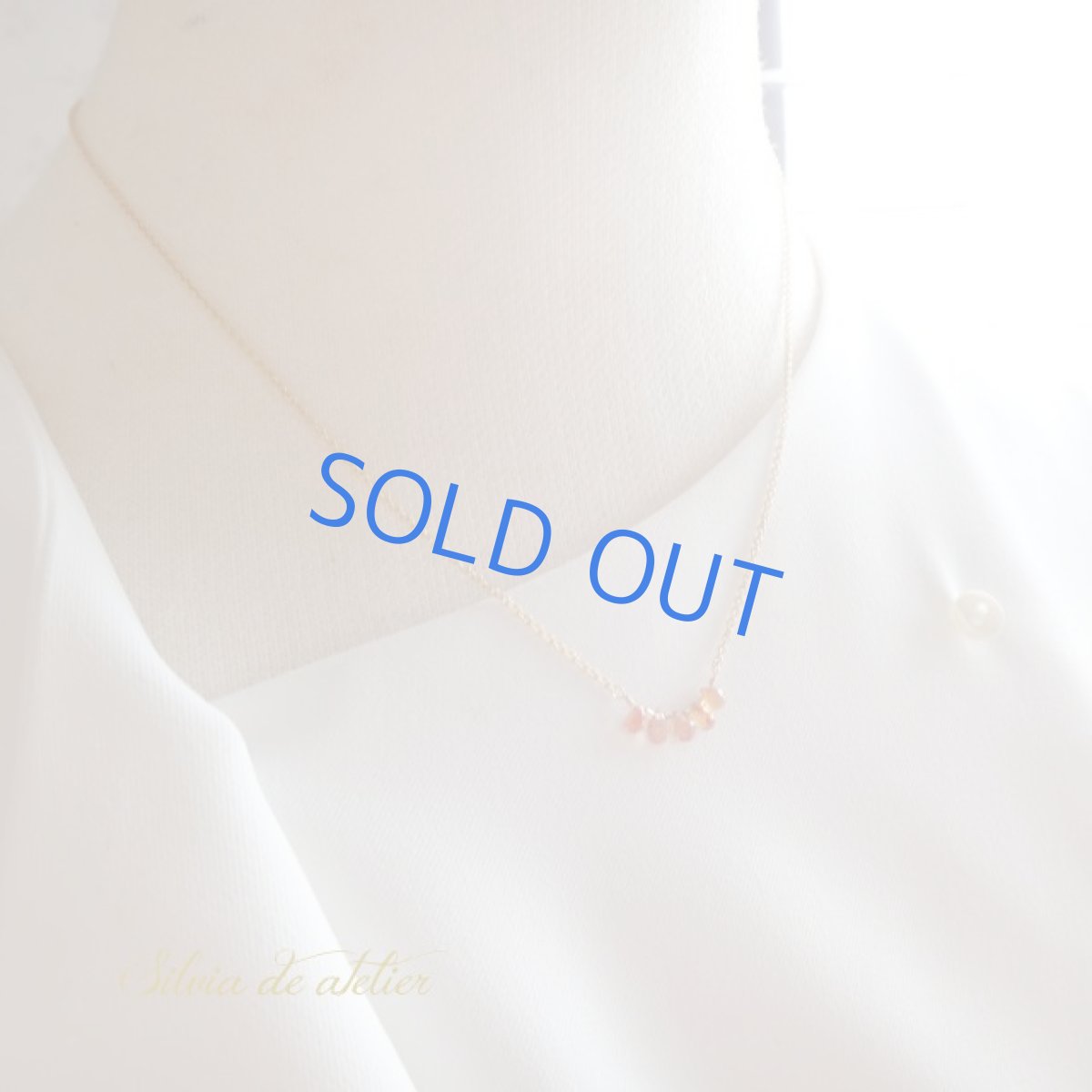 画像7: １点もの　オレンジA　宝石質サファイア　ラインドロップ　14kgfネックレス　 (7)