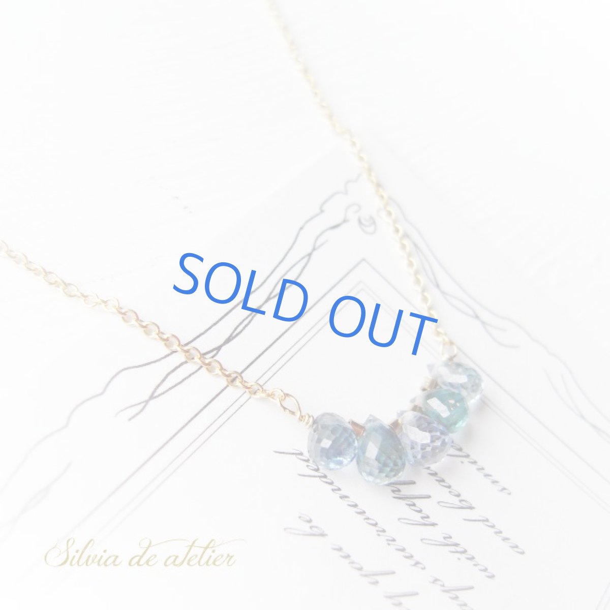 画像4: １点もの　ブルーグリーンB　宝石質サファイア　ラインドロップ　14kgfネックレス　 (4)