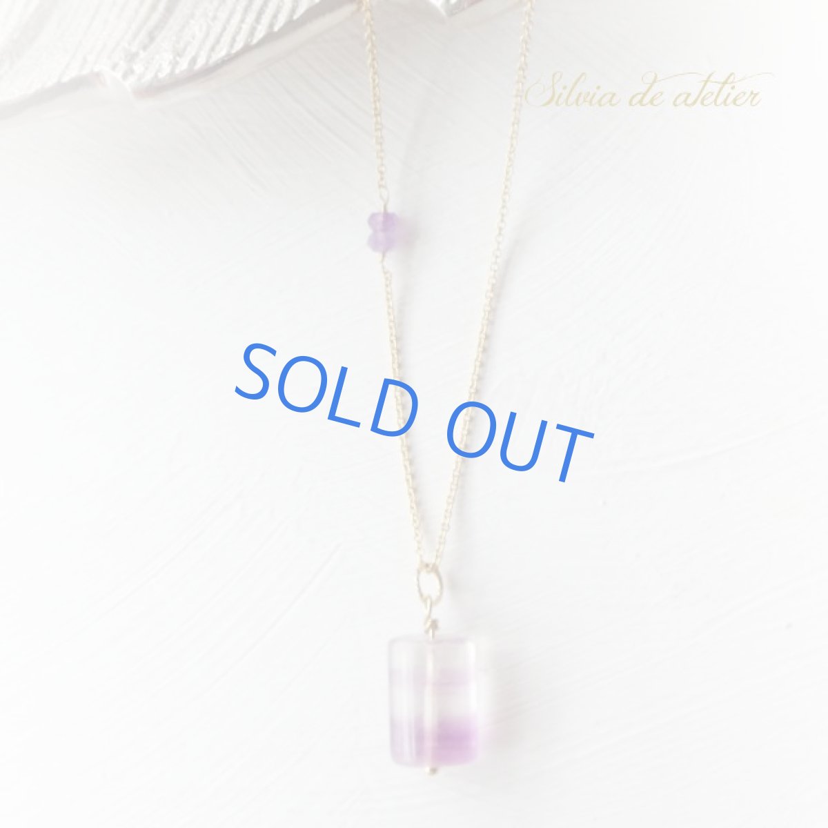 画像3: １点もの　グラデーション　パープル　フローライト　約50cm　14kgfネックレス　 (3)