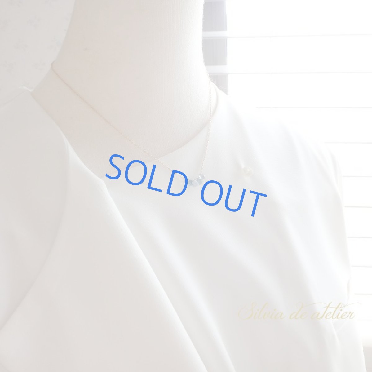 画像9: １点もの　ブルーグリーンB　宝石質サファイア　ラインドロップ　14kgfネックレス　 (9)