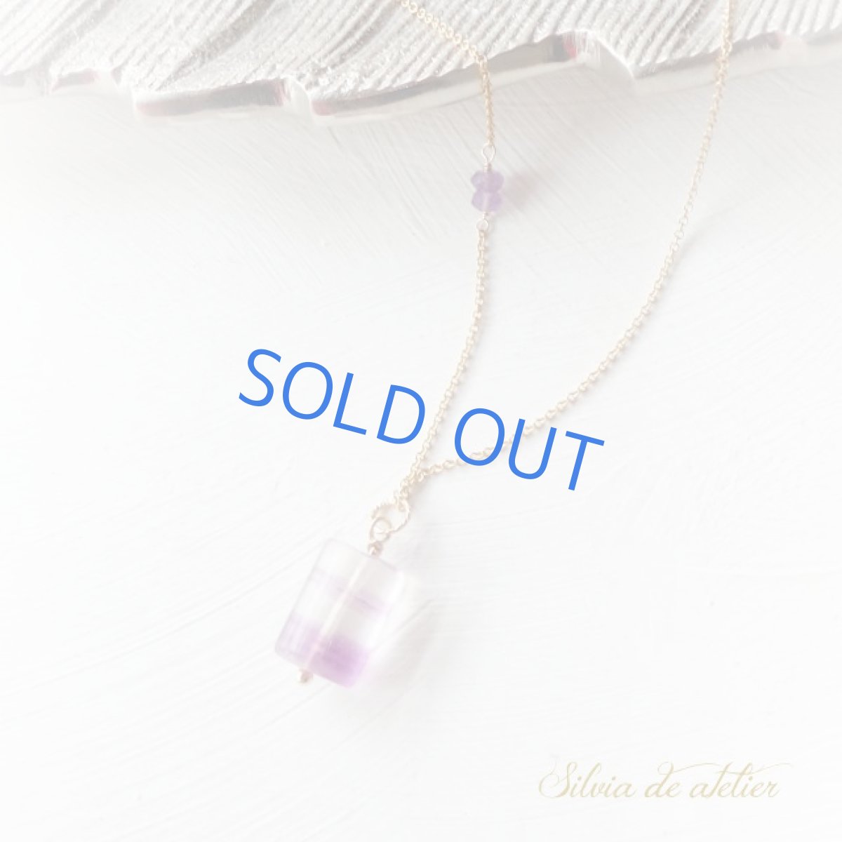 画像5: １点もの　グラデーション　パープル　フローライト　約50cm　14kgfネックレス　 (5)