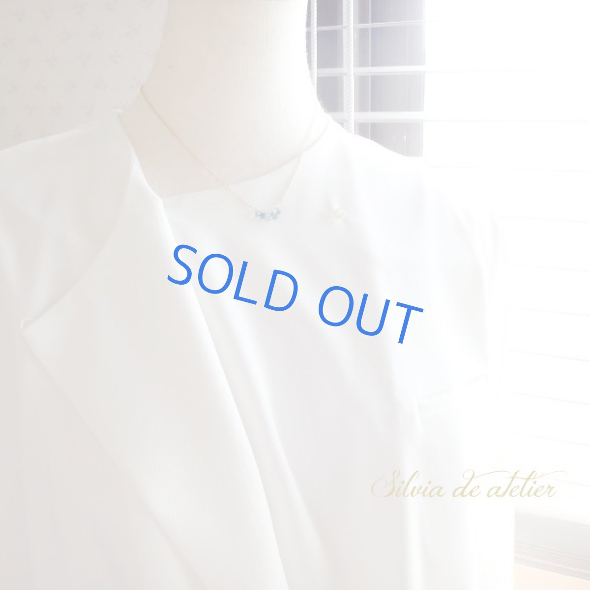 画像10: １点もの　ブルーグリーンB　宝石質サファイア　ラインドロップ　14kgfネックレス　 (10)