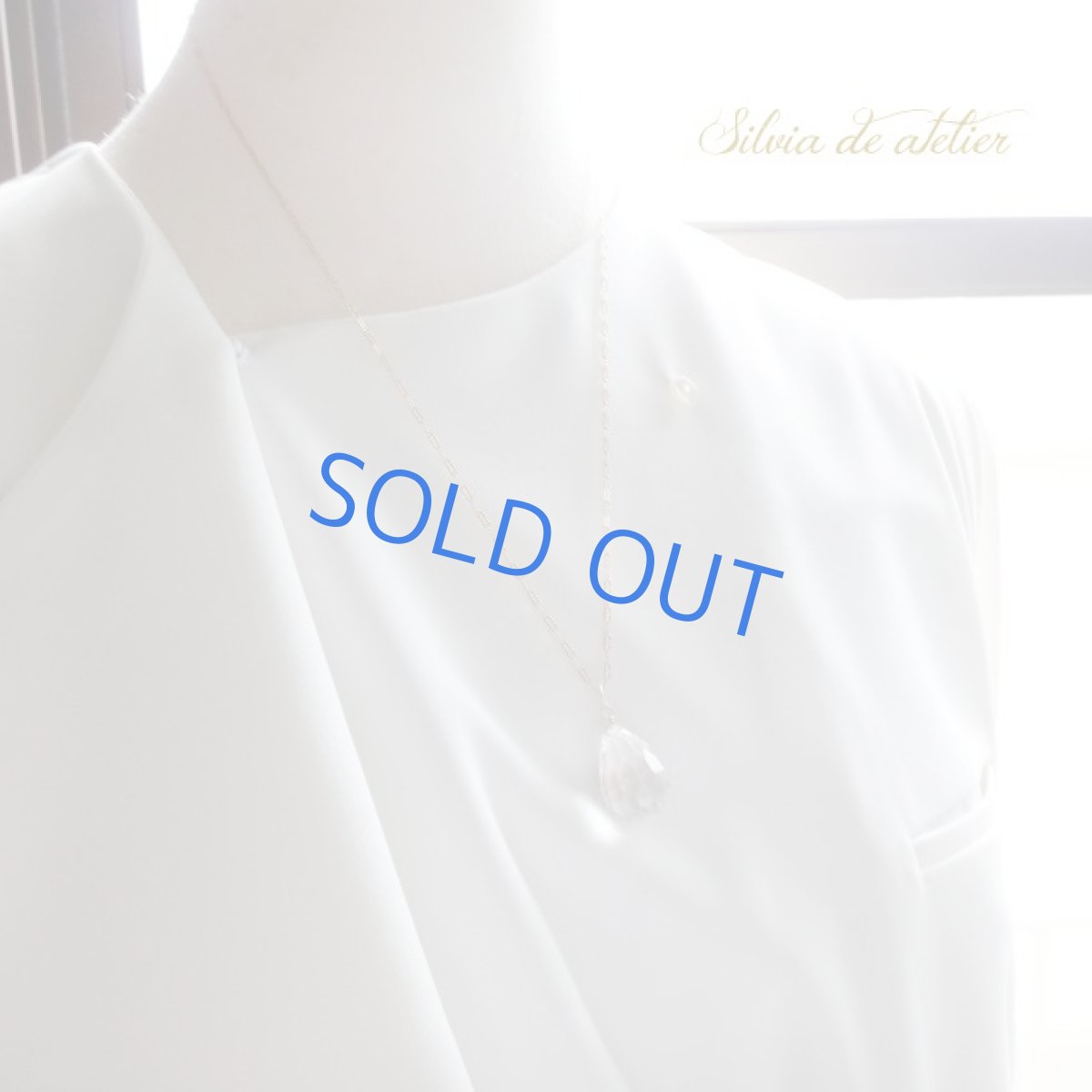 画像5:  １点もの　ガネーシュヒマール産ヒマラヤ水晶　超大粒　ドロップ　ウェーブチェーン14kgfネックレス (5)