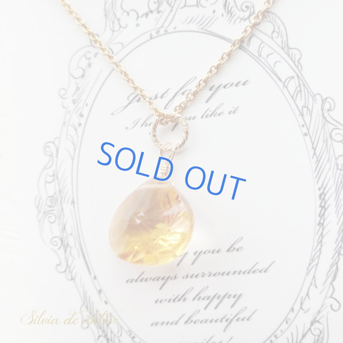 画像5: １点もの　ゴールデンシトリン　コンケーブカット　14kgfネックレス (5)