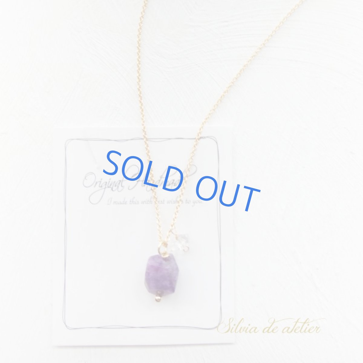 画像2: １点もの　チャロアイト　大粒タンブル　＆　NYハーキマー　14kgfネックレス (2)