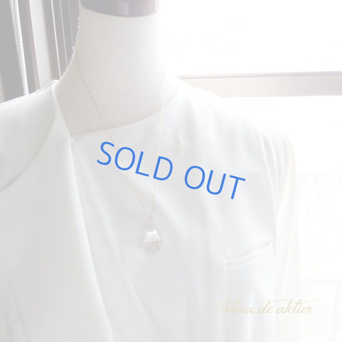 画像5:  １点もの　ガネーシュヒマール産ヒマラヤ水晶　超大粒　ドロップ　ウェーブチェーン14kgfネックレス (5)